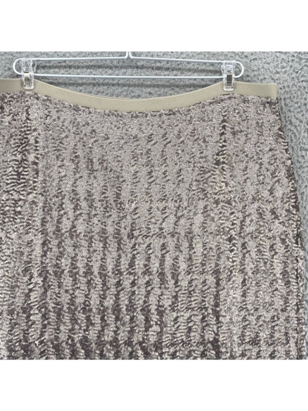 J Jill Skirt Womens Large Silver Sequins Pull On Knee Length Straight Pencil NWT - Picture 2 of 11